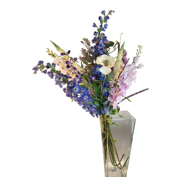 Artificial Purple & Lavender Flower Bouquet Hand-Tied Arrangement Stunning Displ - Picture 3 of 16